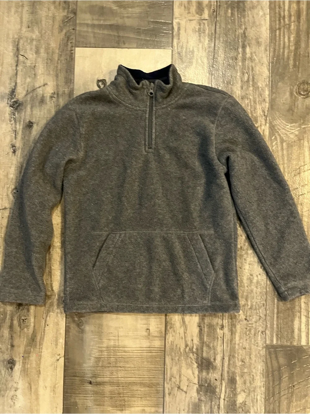The Children’s Place Youth 7/8 Gray Quarter Zip Fleece Pullover